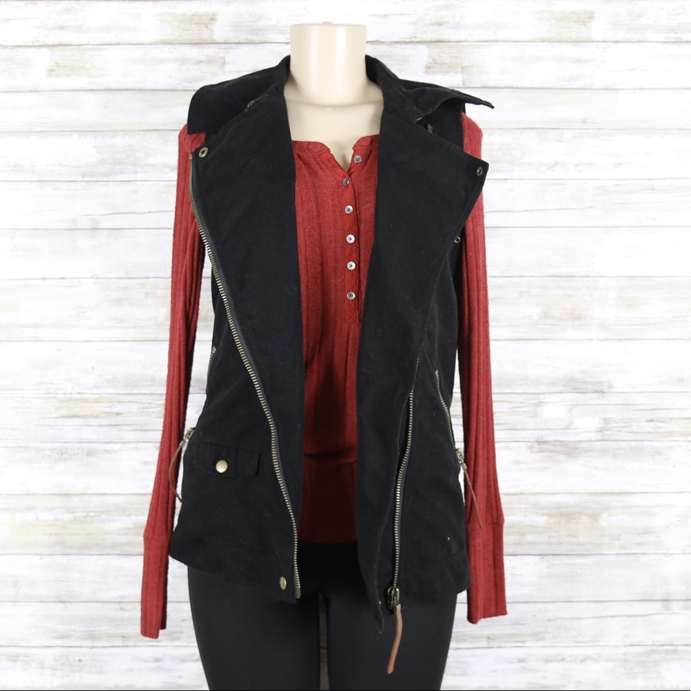 Rachel Zoe Black Rugged Vest sz 2